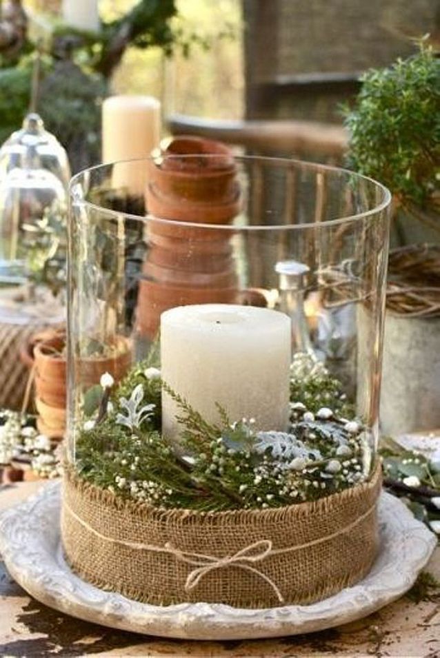 Décoration de Noël DIY de table avec bougie - 20 décorations de