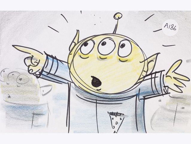 Croquis de Squeeze Toy Alien dans « Toy story » - Pixar