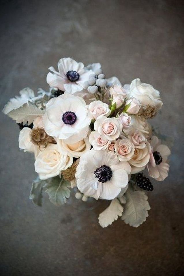 Bouquet de fleurs blanches et anémones - 25 bouquets de fleurs blanches  pour toutes les occasions - Elle