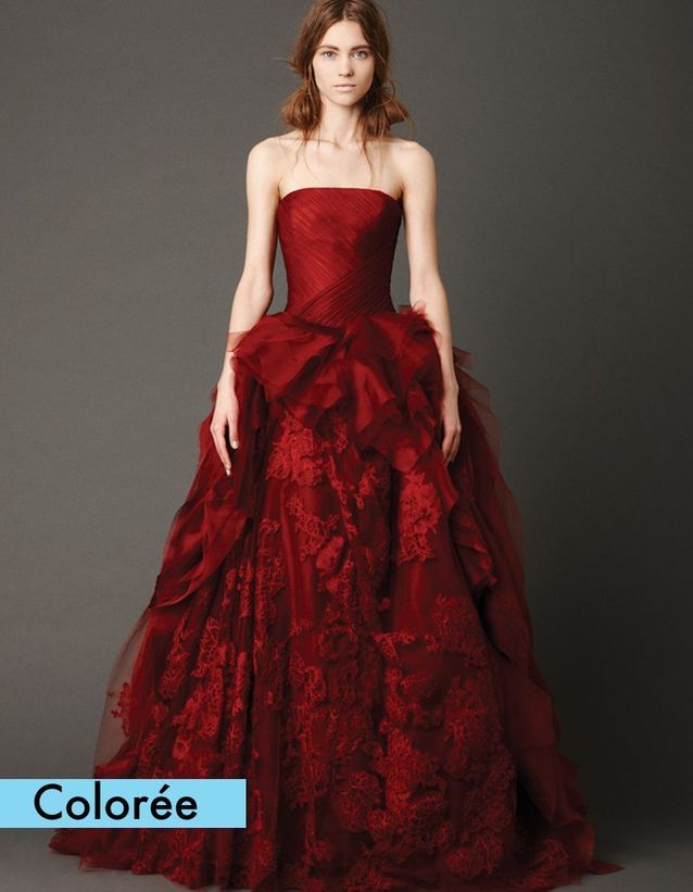 robe bustier rouge mariage