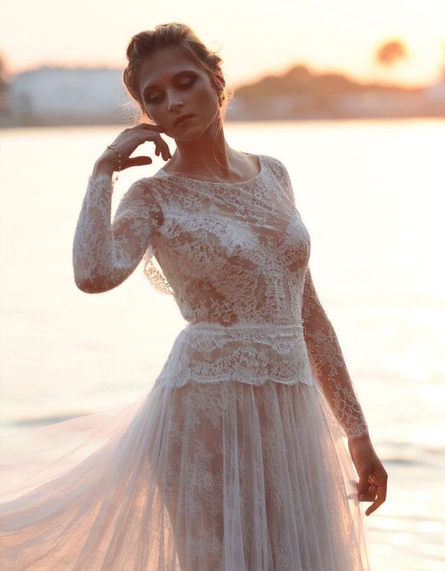 robe de mariée transparente dentelle
