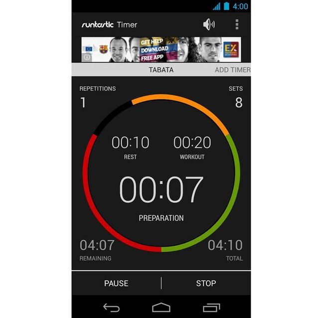Runtastic Timer App for Workout 