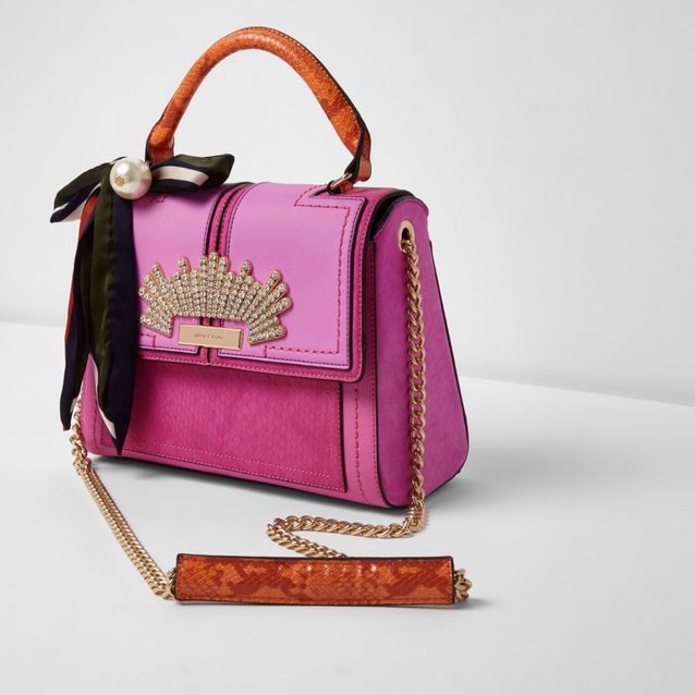 Sac à Main River Island NEUF Avec étiquettes - Doré, Portefeuille Intégré - Parfait Cadeau