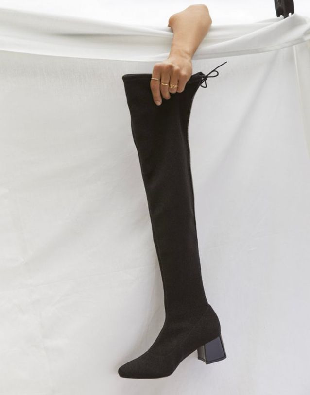 botte cuissarde beige