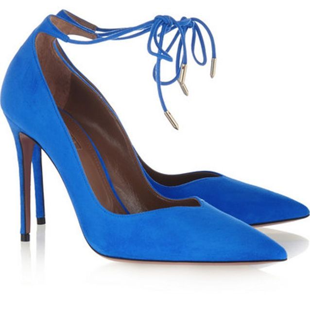 escarpin bleu vernis