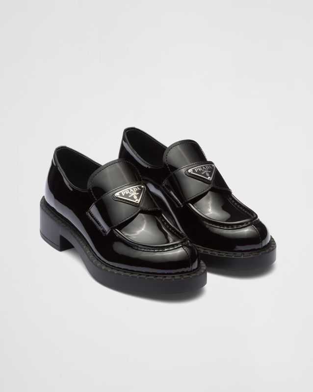 Mocassins en cuir vernis Prada Les 20 paires de mocassins que l on veut bien Elle