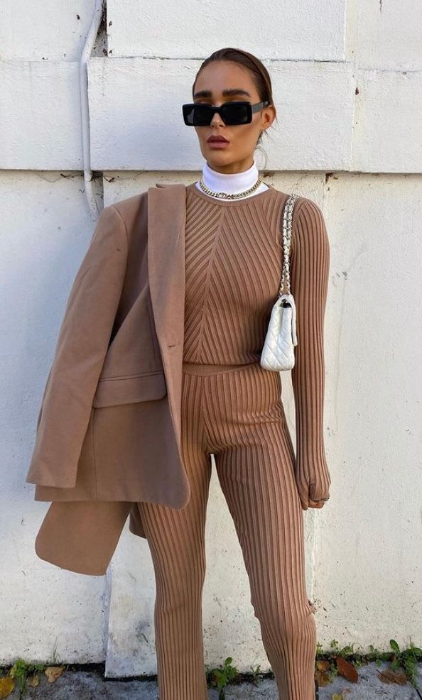 Ribbed set with suit jacket, Athflow