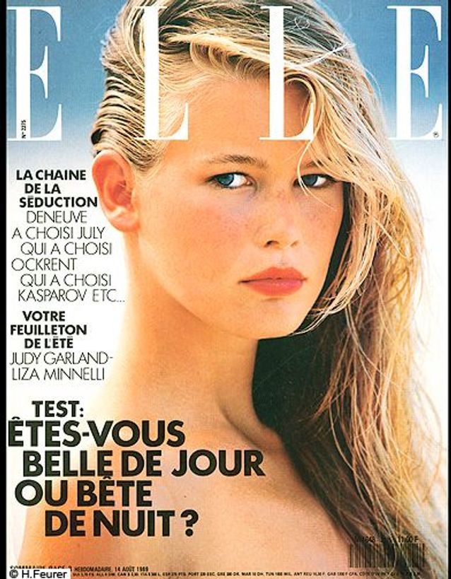 Couverture ELLE magazine 1989 avec Claudia Schiffer
