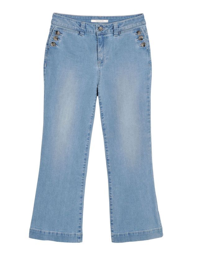 Pantacourt femme grande taille coupe slim en denim stretch bleu Pantacourt femme grande taille coupe slim en denim stretch bleu