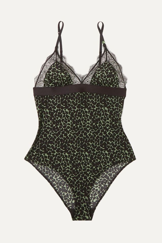 Body Femme Motif Léopard GORGLITTER - Bretelles Spaghetti, Dentelle, Dos Nu, Pour Soirée Ou Quotidien