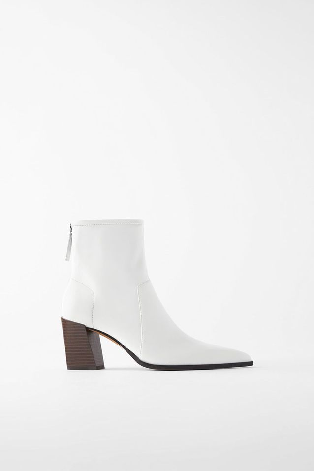 zara bottines blanches
