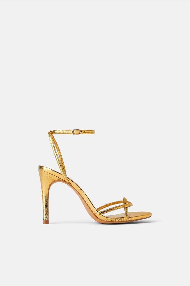 Sandales à Talons Hauts Zara - Lanières En Daim Couleur Canneberge - Taille US 8