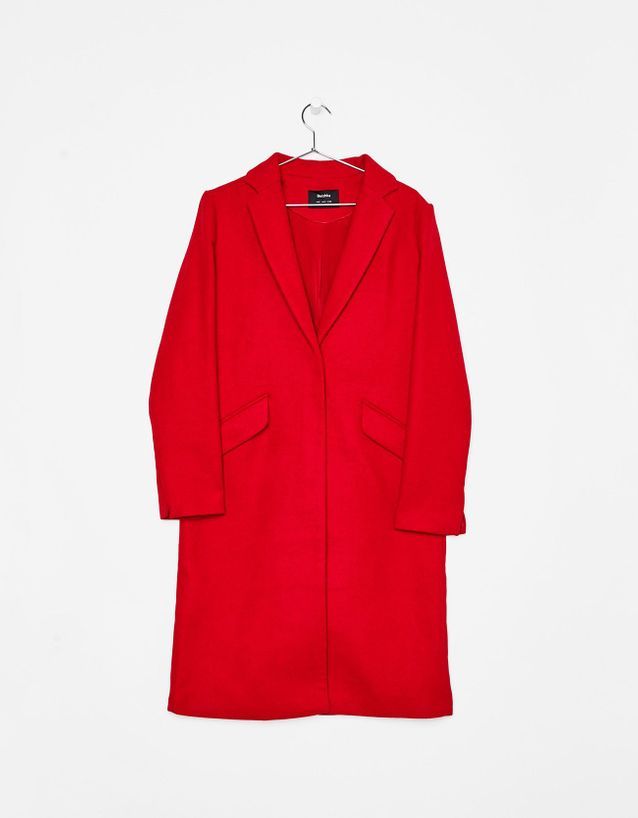 Manteau rouge androgyne Bershka