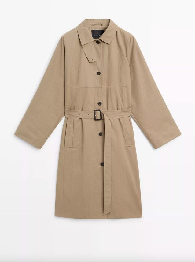 Trench Ceinturé à Carreaux Marron Gallery - Taille M - Coton Doublé - Occasion Très Bon état
