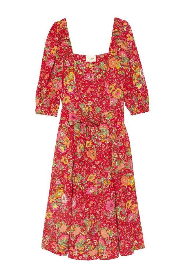 robe fleuri rouge
