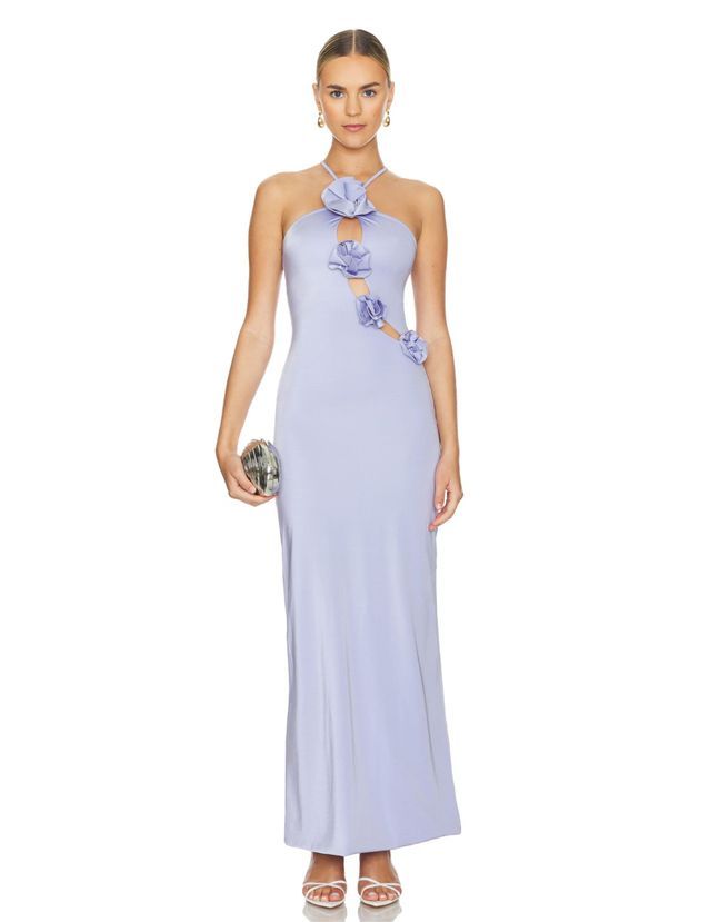 strapless open back dress Diana Peplum Ball Gown with Asymmetric Lapel – Emile Vidal Carr