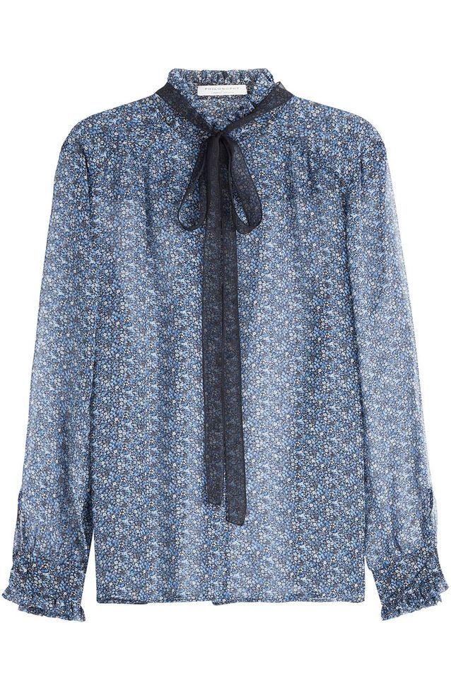 Chemisier Transparent Fleuri En Organza Taille 46 - Neuf Avec étiquettes, Manches Longues