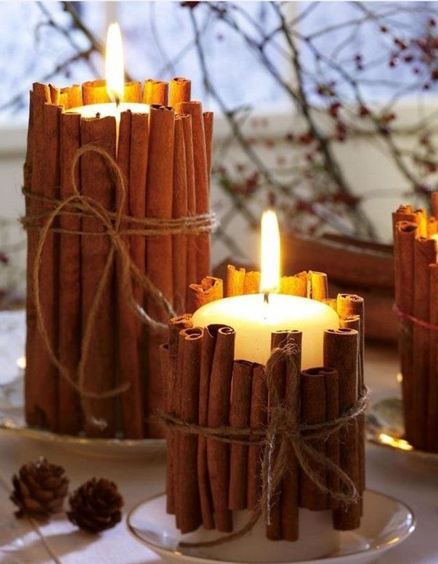Bricolage de Noël : des bougies parfumées à la cannelle - On se lance dans  le bricolage de Noël ! - Elle