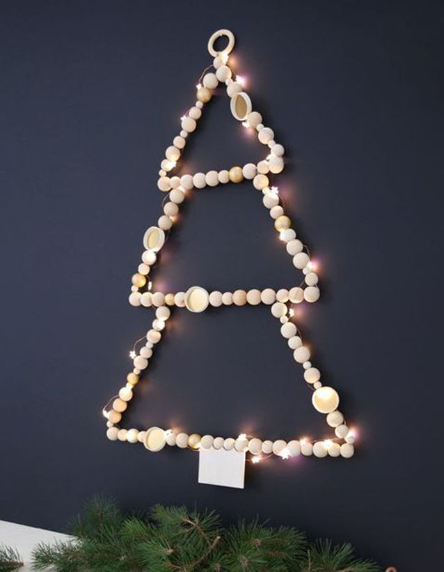 Que Faire Avec Des Perles En Bois Un Sapin De Noel En Bois Avec Des Perles Diy Comment Faire Un Sapin De Noel En Bois Elle