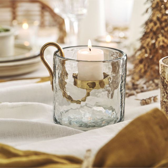 Lanterne/Photophore Déco Noël Multicolore - Pour Bougie - Occasion