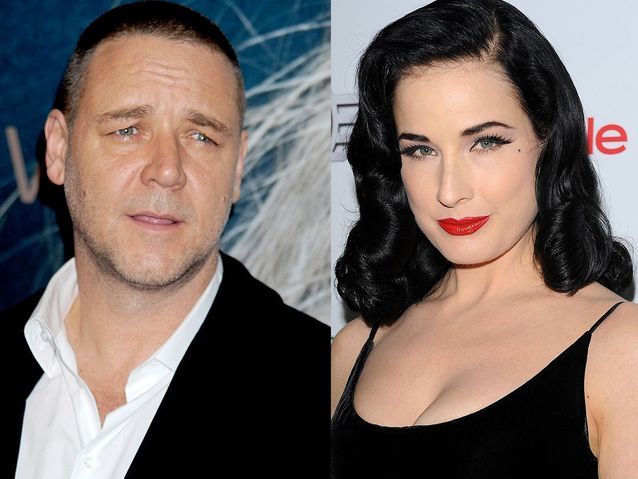 Russell Crowe Denies Dating Dita Von Teese