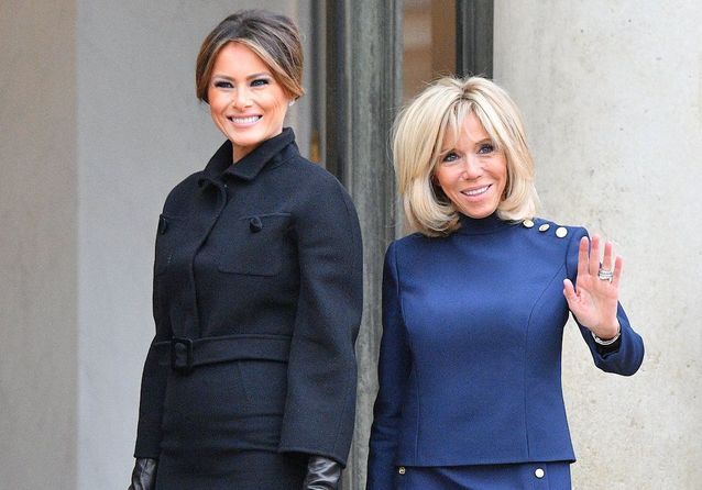Brigitte Macron Et Melania Trump Tres Complices Lors De Leur Rencontre A L Elysee Elle