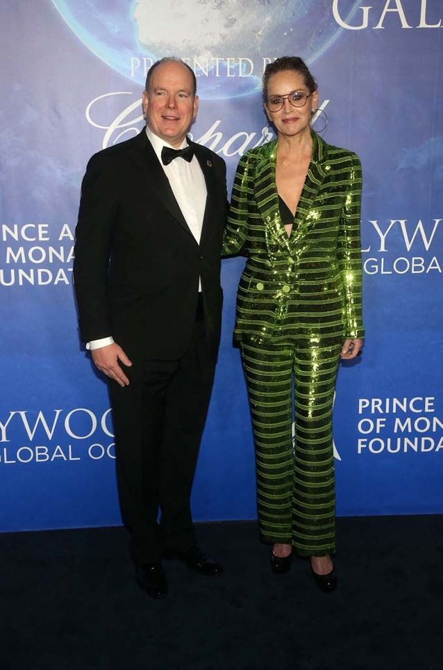 Leprince Albert II de Monaco et l'actrice Sharon Stone