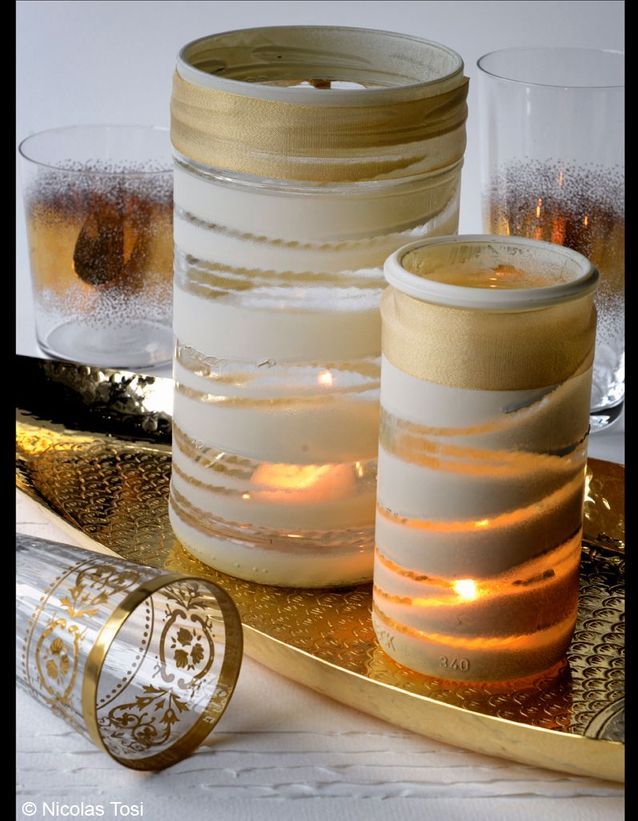 Photophore Verre A Faire Soi Meme Noel Photophores Dores Noel C Est Le Moment De Relooker Vos Tables Elle