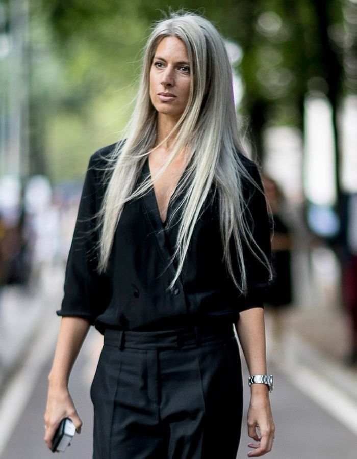 Cheveux longs blond glacé automne,hiver 2018