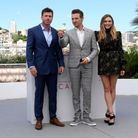 Taylor Sheridan, Jeremy Renner et Elizabeth Olsen présentent "Wind River" de Taylor Sheridan à Cannes