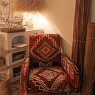 Iconique fauteuil en klilim vintage