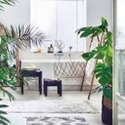 Des plantes dépaysantes dans la salle de bains (ici, bananier et palmier)