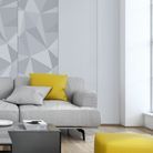 Salon gris et jaune mur placo