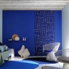 Un mur coloré en bleu majorelle