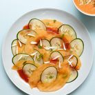 Recette minceur rapide : carpaccio melon-concombre