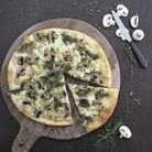 Pizza blanche champignons-pesto