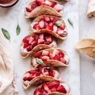 Mini-tacos aux fraises et crème de coco