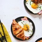 Croissants egg and bacon