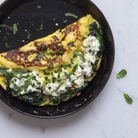 Omelette brocciu-épinards