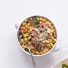 Risotto à la courgette et au jambon de Parme