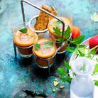 Gaspacho tomates, abricots et verveine