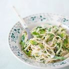Spaghetti et courgettes à la brousse et à la menthe