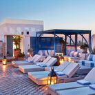 La terrasse de l'heure bleue palais, à Essaouira