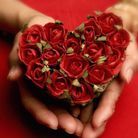 Bouquet de roses en cœur