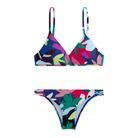 Maillot triangle feuilles multicolores