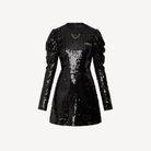 Robe noire courte à sequins Louis Vuitton