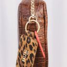 Léopard D'Arc-Noeud Keychain,Porte-Clés En Peluche,Pompon Artificiel Noeud Papillon Voiture