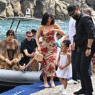 Travis Barker, Kris Jenner et Kylie Jenner avec sa fille Stormi Webster à Portofino
