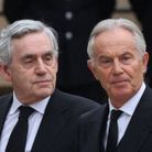 Les deux anciens Premiers ministres britanniques, Gordon Brown et Tony Blair 